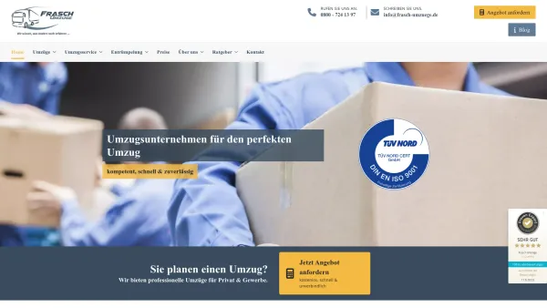 Website Screenshot: Frasch Umzüge - Umzug mit dem Umzugsunternehmen Frasch Umzüge Schwelm - Date: 2023-06-20 10:42:00
