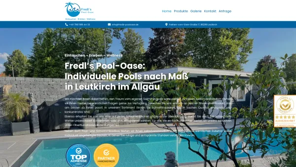 Website Screenshot: Fredls Pool-Oase - Fredl’s Pool-Oase | Leutkirch im Allgäu | Pools - Date: 2023-06-16 10:12:18