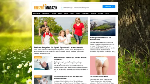 Website Screenshot: Freizeit Magazin - Freizeit Magazin ☀️ Spiel, Spaß und Lebensfreude - Date: 2023-06-20 10:42:00