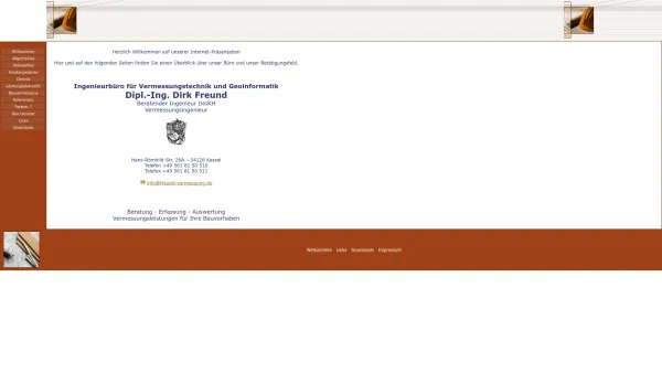 Website Screenshot: Ingenieurbüro für Vermessungstechnik Dipl.-Ing. Dirk Freund - Vermessungsbuero Freund - Date: 2023-06-16 10:12:18