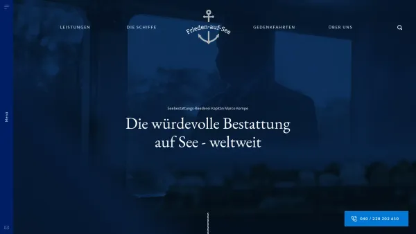 Website Screenshot: Seebestattungs-Reederei Kapitän Marco Kempe - Seebestattungs-Reederei Kapitän Marco Kempe - Date: 2023-06-16 10:12:18
