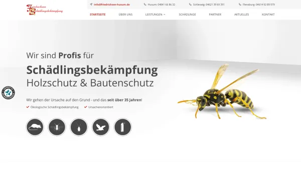 Website Screenshot: FS Schädlingsbekämpfung - Schädlingsbekämpfung in Husum | Kammerjäger: Ratten, Wespen - Date: 2023-06-16 10:12:18