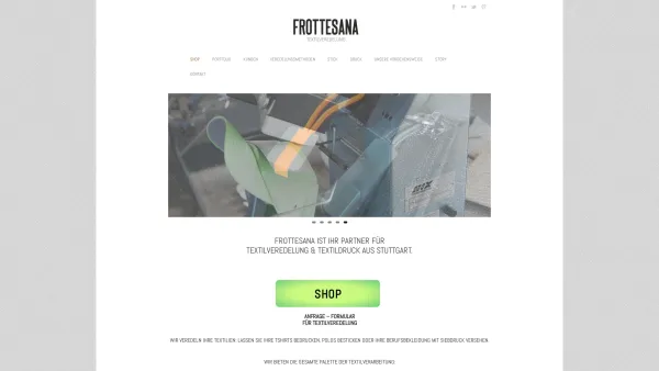 Website Screenshot: Frottesana GmbH - Frottesana – Textilveredelung und Textildruck aus Stuttgart - Date: 2023-06-16 10:12:18