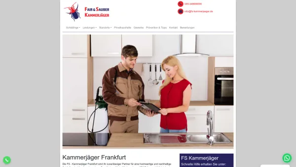 Website Screenshot: FS Kammerjäger Frankfurt - Kammerjäger Frankfurt - Ihr Frankfurter Schädlingsbekämpfer - Date: 2023-06-20 10:42:00