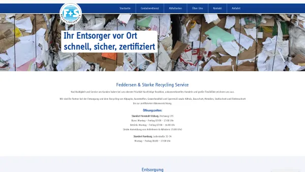 Website Screenshot: Feddersen & Starke Recycling Service GmbH & Co.KG - F+S Recycling - Ihr Entsorger vor Ort - Date: 2023-06-16 10:12:18