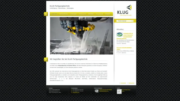 Website Screenshot: KLUG Fertigungstechnik Systemlieferant für mechanische Baugruppen -CNC- - Klug Fertigungstechnik - Startseite - Date: 2023-06-16 10:12:18