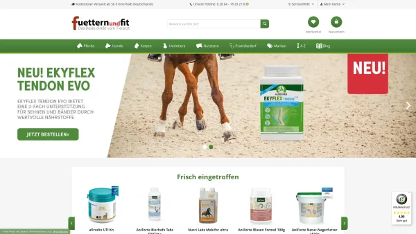 Website Screenshot: fuetternundfit das Beste direkt vom Tierarzt - fuetternundfit.de | Tiernahrung - Diätfutter und Pflegeprodukte - Date: 2023-06-16 10:12:18