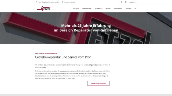 Website Screenshot: Fahrzeugtechnik Hetzel Ihr Spezialist für Automatikgetriebe - Getriebe Reparatur - Profis seit 25 Jahren - Hetzel - Date: 2023-06-16 10:12:18