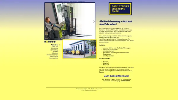 Website Screenshot: Gabelstapler Sauerland GmbH - Gabelstapler Sauerland GmbH - Date: 2023-06-16 10:12:18