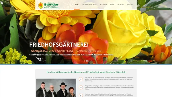 Website Screenshot: Gärtnerei Stender · Filiale Harsewinkel-Gretten -  Blumenauslieferung in ganz Europa - Home - Date: 2023-06-16 10:12:18