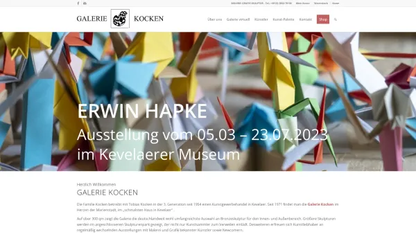 Website Screenshot: Galerie Kocken - Galerie Kocken – MALEREI – GRAFIK – SKULPTUR - Date: 2023-06-16 10:12:18