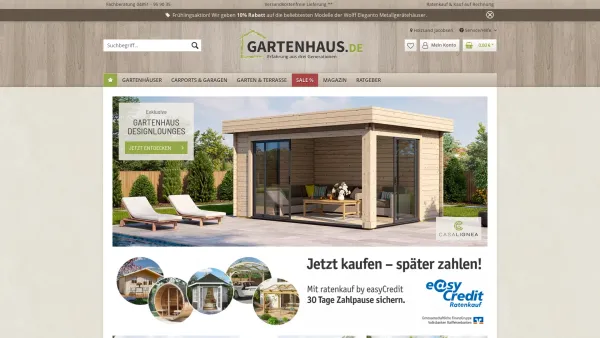 Website Screenshot: gartenhaus.de - Gartenhaus Online-Shop mit Fachberatung | Gartenhaus.de - Date: 2023-06-20 10:42:02