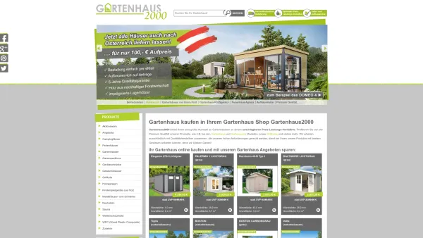 Website Screenshot: Gartenhaus2000 GmbH - Gartenhaus kaufen im Gartenhaus Online-Shop von Gartenhaus2000 - Date: 2023-06-20 10:42:02