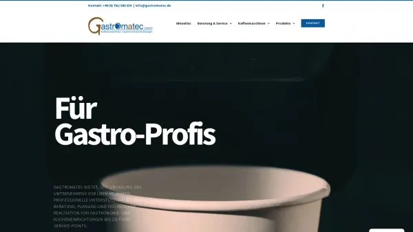 Website Screenshot: GASTROMATEC GmbH - Gastromatec GmbH Kaffeemaschinen und Gastronomieeinrichtungen - Gastromatec GmbH - Date: 2023-06-16 10:12:21