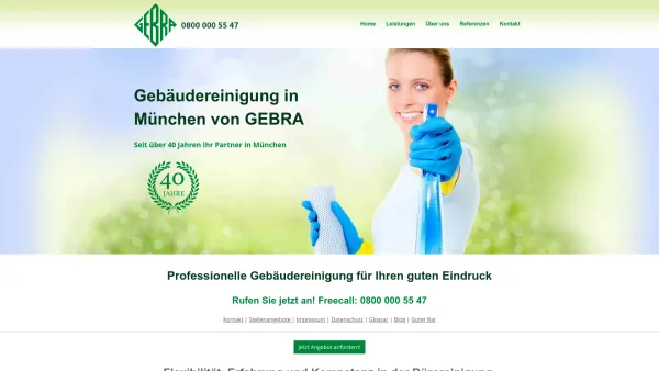 Website Screenshot: GEBRA Gebäudereinigungs GmbH - Gebäudereinigung München GEBRA: Ihr Profi in München! - Date: 2023-06-16 10:12:21