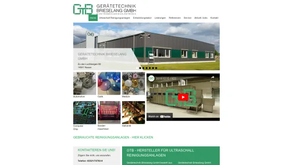 Website Screenshot: Gerätetechnik Brieselang GmbH - geraetetechnik-brieselang.de - Gerätetechnik Brieselang GmbH - Date: 2023-06-16 10:12:21