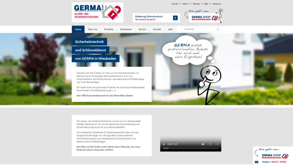 Website Screenshot: GERMA GmbH -  Sicherheitstechnik - Sicherheitstechnik von GERMA für private und gewerbliche Immobilien - Date: 2023-06-16 10:12:21