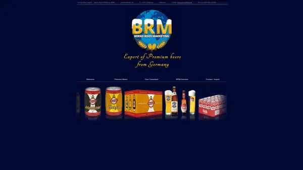 Website Screenshot: Bernd Roos, Marketing - German Beer Export | BRM - Date: 2023-06-16 10:12:21
