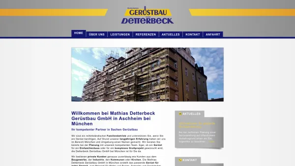 Website Screenshot: Mathias Detterbeck Gerüstbau GmbH - Mathias Detterbeck Gerüstbau & Gerüstverleih München - Date: 2023-06-20 10:42:02