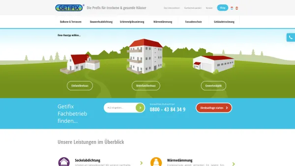 Website Screenshot: Getifix Franchise GmbH -  Die Profis für Ihr  Gebäude - Die Profis für trockene & gesunde Häuser | Getifix - Date: 2023-06-16 10:12:24