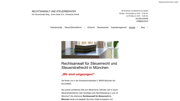 Website Screenshot: Rechtsanwalt Erwin Glaab - Kanzlei - Rechtsanwalt und Steuerberater - Date: 2023-06-16 10:12:24