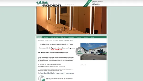 Website Screenshot: Glas Adolph GmbH - Glas Adolph GmbH - Glasbau Saarbrücken - Date: 2023-06-16 10:12:24