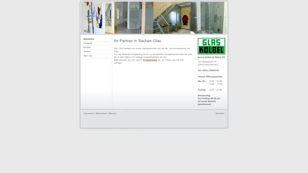 Website Screenshot: Georg Kölbel & Söhne KG - Ihr Partner in Sachen Glas - glas-koelbels Webseite! - Date: 2023-06-16 10:12:24