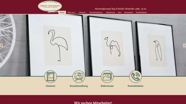Website Screenshot: Glaserei & Kunsthandlung Ernst Neumann Inh. Thomas Neumann - Glaserei & Kunsthandlung Uelzen | Ernst Neumann - Date: 2023-06-16 10:12:25