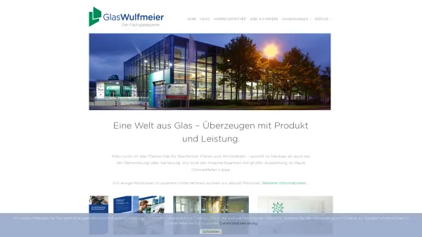 Website Screenshot: Glas Wulfmeier GmbH -  Glasgroßhandlung ·  Isolierglasproduktion · Bau- u. Industrieverglasungen - www.glas-wulfmeier.de – Die optimale Lösung rund um das Thema Glas - Date: 2023-06-16 10:12:25