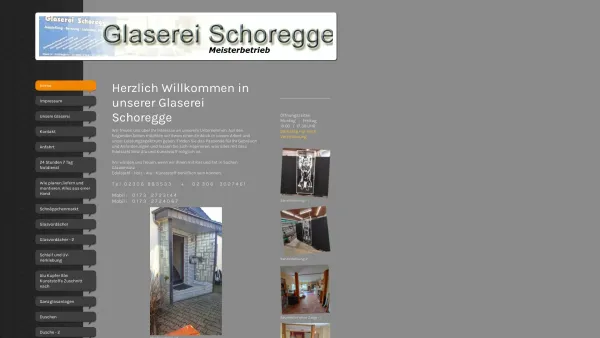 Website Screenshot: Glaserei Schoregge - Glaserei Schoregge - Home - Date: 2023-06-16 10:12:25