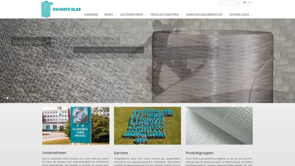 Website Screenshot: P-D Glasseiden GmbH Oschatz -  Glasfaser - Startseite - Oschatz-Glas - Date: 2023-06-16 10:12:25