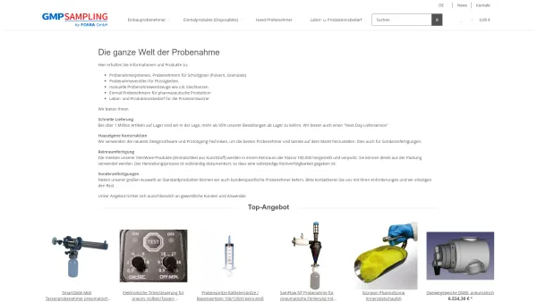 Website Screenshot: FOSBA GmbH - GMP Samping - Shop für Probenahme: repräsentativ und reproduzierbar - Date: 2023-06-20 10:42:02
