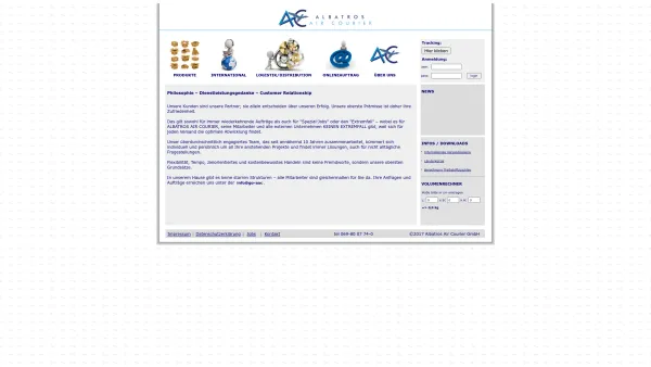 Website Screenshot: Albatros Air Courier GmbH - AAC - Albatros Air Courier GmbH - Date: 2023-06-16 10:12:25