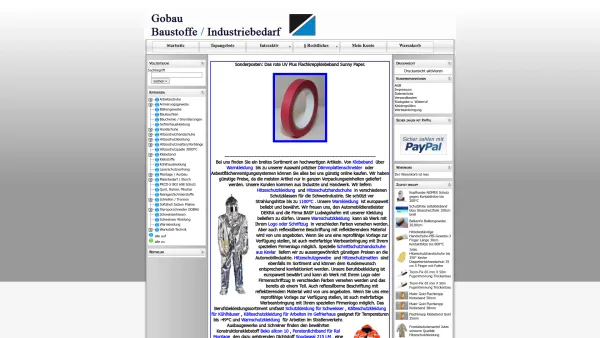 Website Screenshot: Gobau Bau, und Industriebedarf - Gobau-online.de - Date: 2023-06-16 10:12:25