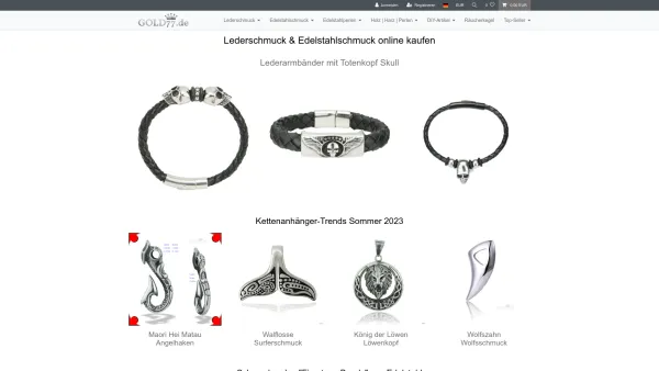 Website Screenshot: Gold77.de Stylischer Schmuck - Lederschmuck & Edelstahlschmuck online kaufen | Gold77.de | Stylischer Schmuck - Date: 2023-06-20 10:42:02