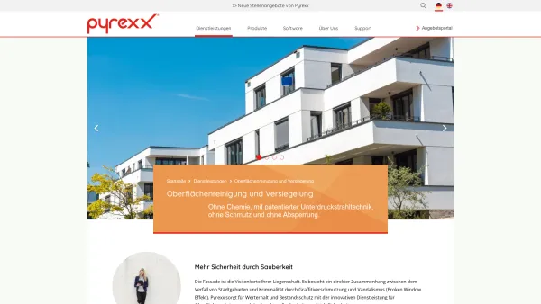 Website Screenshot: Graffiti-Cleaner - Oberflächenreinigung und Versiegelung – Pyrexx.com - Date: 2023-06-16 10:12:26