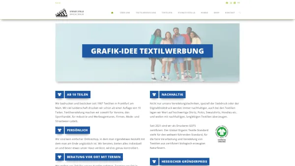 Website Screenshot: GRAFIK IDEE · Textilwerbung - Grafik-Idee Textilwerbung - Textildruck, Siebdruck, Stick - Date: 2023-06-16 10:12:26