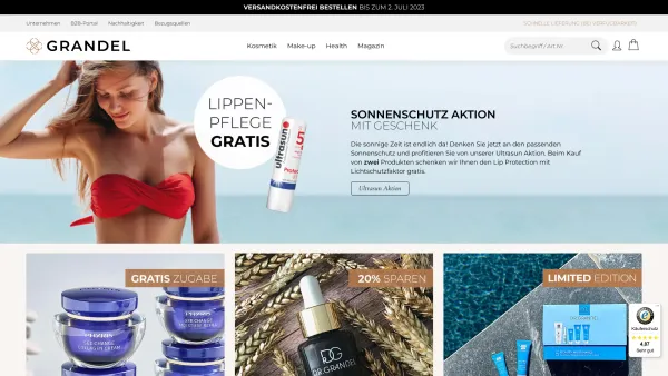 Website Screenshot: Dr. Grandel GmbH - Kosmetik Online-Shop für DR. GRANDEL & PHYRIS - Date: 2023-06-16 10:12:26