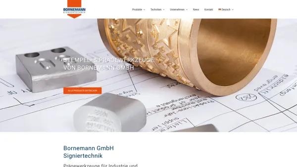 Website Screenshot: Bornemann GmbH Signiertechnik - Bornemann - Prägewerkzeuge, Industriegravuren & mehr - Date: 2023-06-16 10:12:26