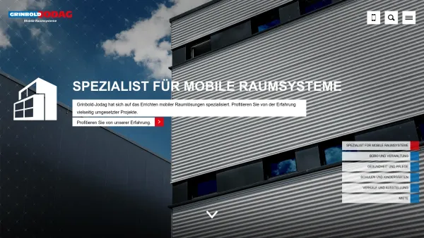 Website Screenshot: Grinbold-Jodag GmbH Mobile Raumsysteme - Mobile Raumsysteme - Grinbold-Jodag - Date: 2023-06-20 10:37:41
