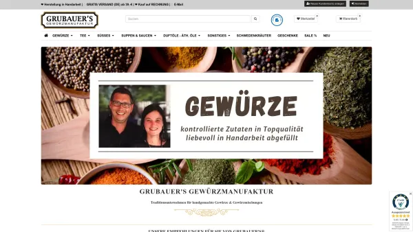 Website Screenshot: Grubauer\'s Gewürzmanufaktur - Gewürze Shop | GRUBAUER 'S® Gewürzmanufaktur | Gewürze - Date: 2023-06-20 10:42:02