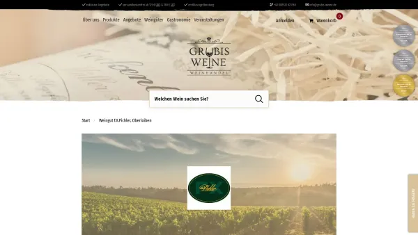 Website Screenshot: Weinhandlung Grubis Weine&#8232; - F.X.Pichler, Oberloiben Weingut ? - Weine günstig online kaufen - Date: 2023-06-20 10:37:41