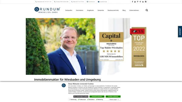 Website Screenshot: GRUNDUM IMMOBILIEN GMBH Standort Mainz - GRUNDUM Immobilien - Immobilienmakler in Wiesbaden & Mainz - Date: 2023-06-20 10:42:03