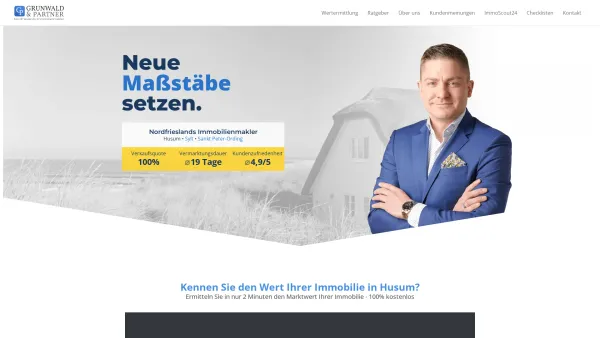Website Screenshot: Grunwald & Partner Immobilienmakler Nordfriesland - Immobilienmakler Husum | Grunwald & Partner - Date: 2023-06-20 10:42:03