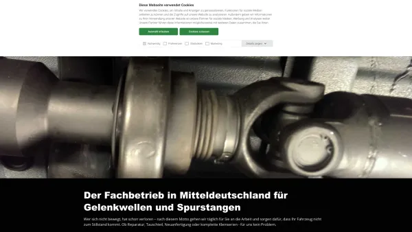 Website Screenshot: Gelenkwellen und Spurstangenservice GmbH - Gelenkwellen- und Spurstangenservice GmbH in Halle bei Leipzig - Date: 2023-06-20 10:37:41