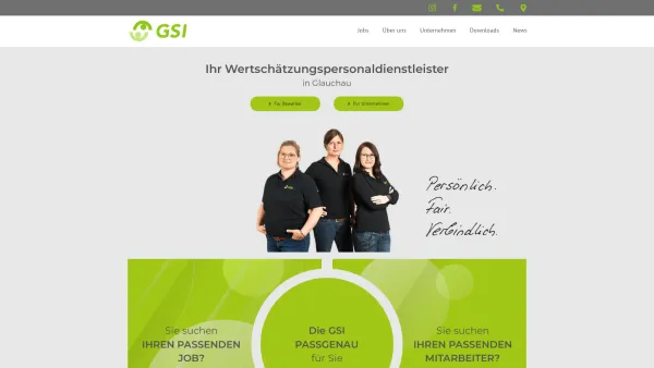 Website Screenshot: GSI GmbH - Personaldienstleister in Glauchau | GSI Service - Date: 2023-06-20 10:42:03