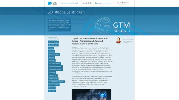 Website Screenshot: GTM Solution GmbH - GTM Solution – Logistik und Transporte aus Europa nach Russland und in die GUS-Staaten - Date: 2023-06-20 10:37:44