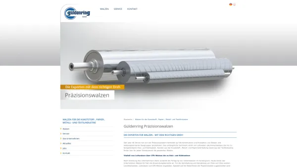 Website Screenshot: Güldenring Maschinenbau GmbH -  Sondermaschinenbau, Präzisionswalzen, Schneidesysteme - Walzen für die Kunststoff-, Papier-, Metall- und Textilindustrie - Date: 2023-06-20 10:37:44