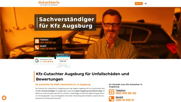 Website Screenshot: Gutachterix Augsburg, Kfz Gutachter & Sachverständiger - Ihr Kfz-Gutachter Augsburg » Sofort-Termine | Gutachterix - Date: 2023-06-20 10:42:03