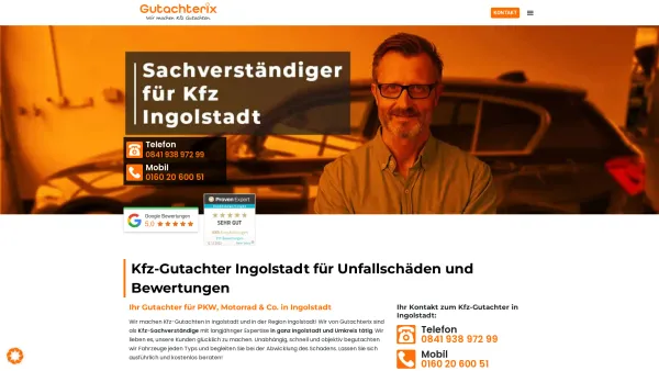 Website Screenshot: Gutachterix Kfz Gutachter Sachverständiger - Ihr Kfz-Gutachter Ingolstadt » Sofort-Termine | Gutachterix - Date: 2023-06-20 10:42:03